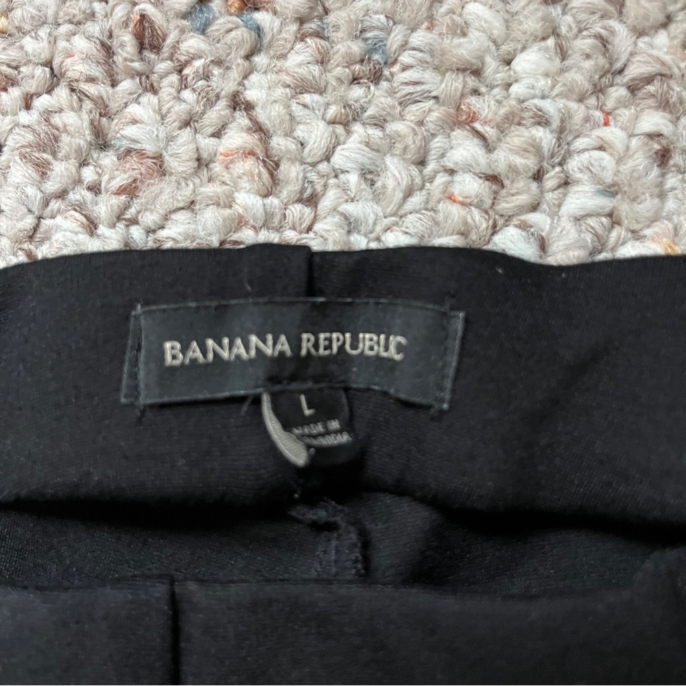 Banana Republic black ponte pant pull on stretch women’s size large flaw - Picture 3 of 6
